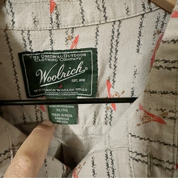 Woolrich Mens Gray  Button Up Short Sleeve Shirt Boats Outdoors Size XL - Picture 3 of 7
